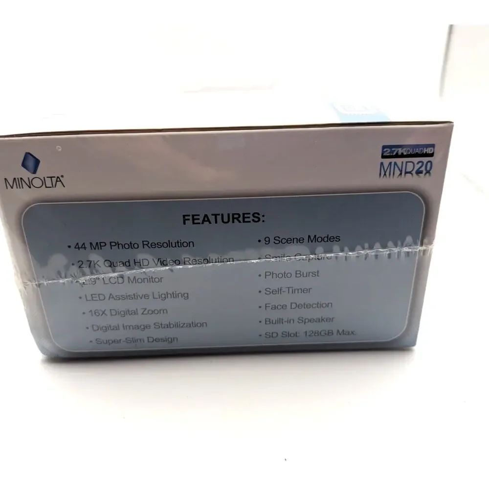 MINOLTA MND20 44MP 2.7K Quad HD Digital Camera Blue New Sealed 16X Zoom